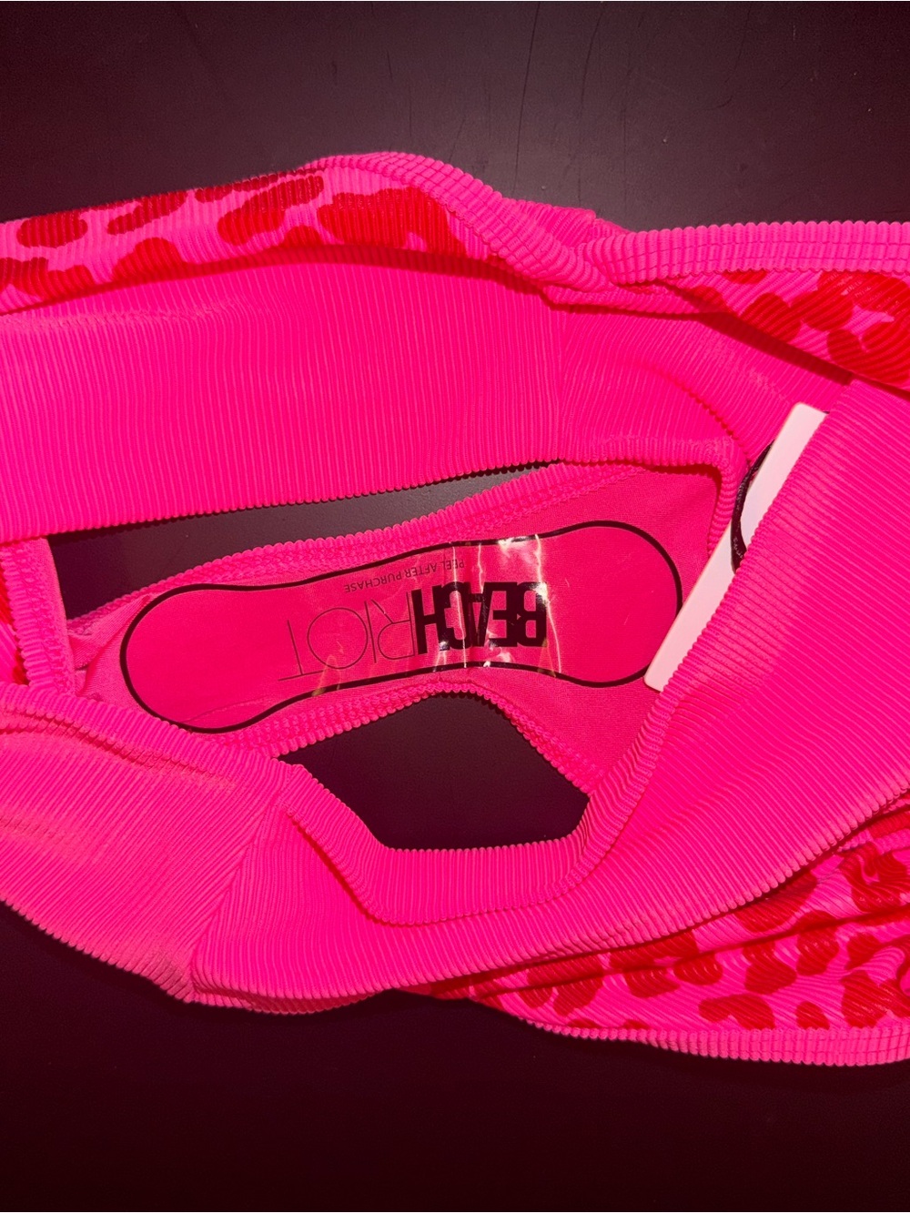 Beach Riot Neon Pink Ribbed Bikini Bottom - Picture 3 of 4